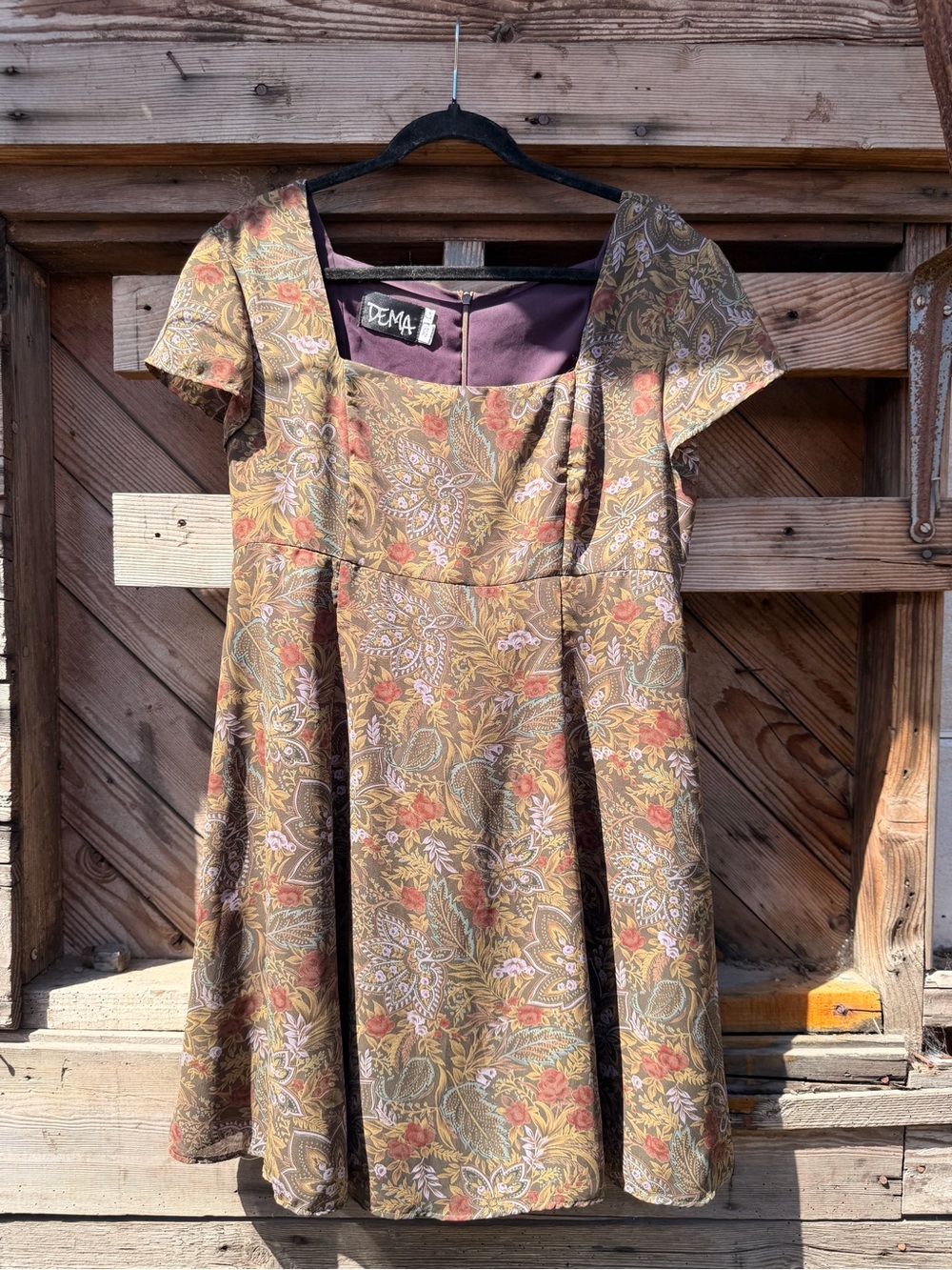 Vintage DEMA Floral Fit-and-Flare